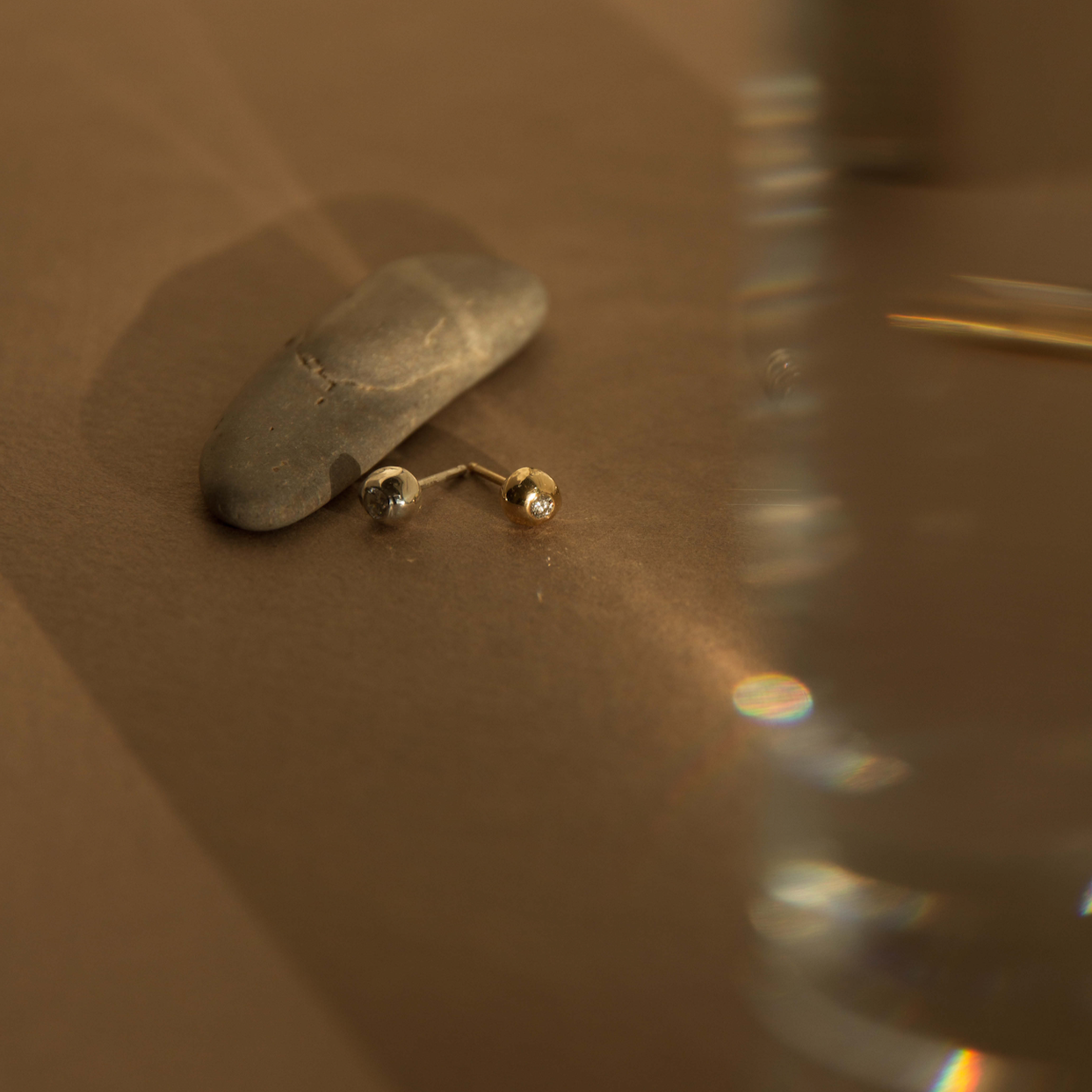 Diamond Pebble Earrings