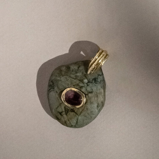 Purple Tourmaline in Rock