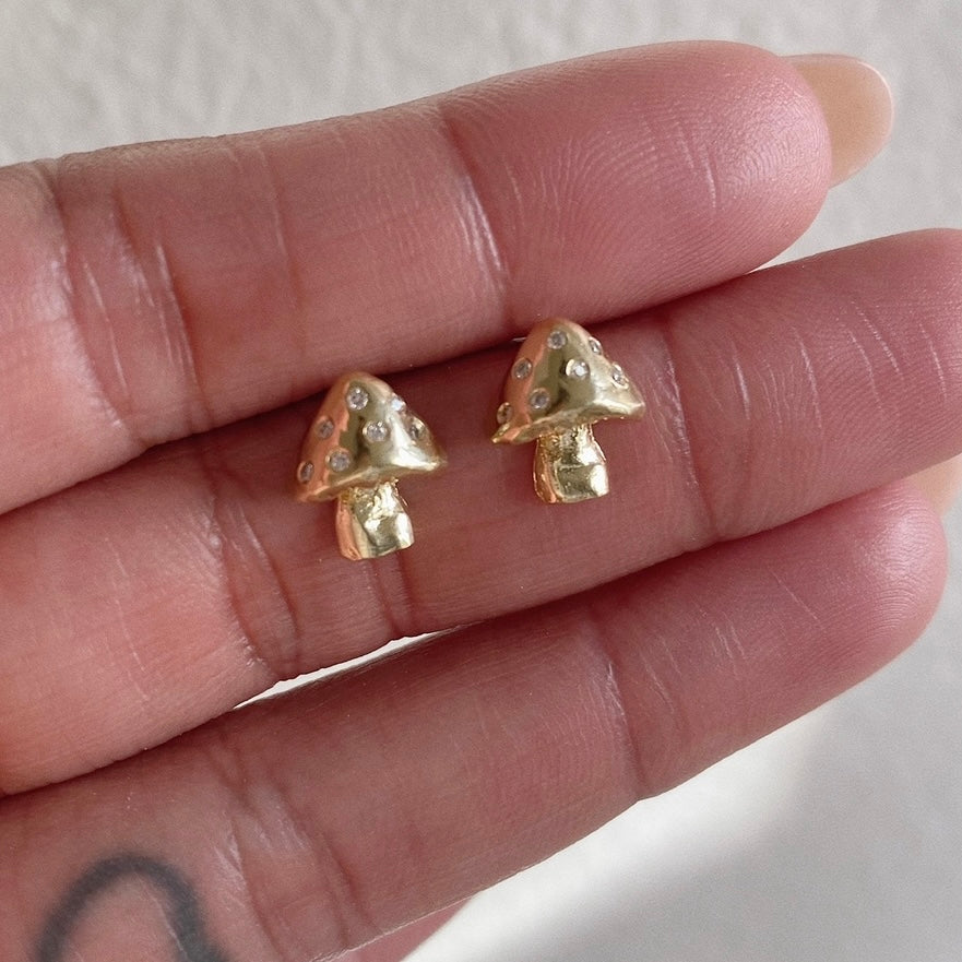 Diamond Fungi Earrings