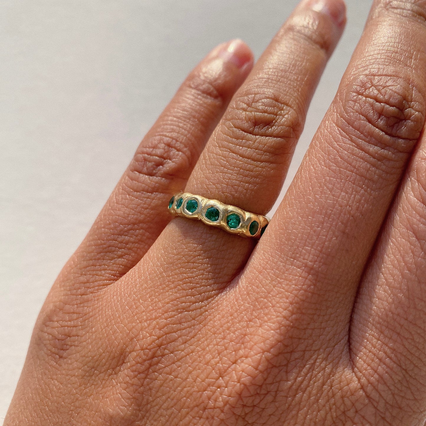 Emerald Bubbly Ring